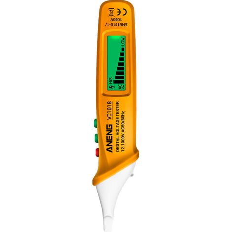 Voltmètre Stylo de test de capteur électrique Voltmètre numérique AC Orange (1/3)