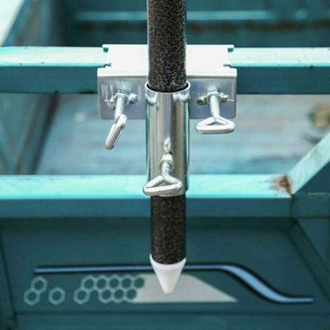 Support de parasol pour balustrade - - Fixation universelle sur balustrade - Conception anti-vibration (1/4)