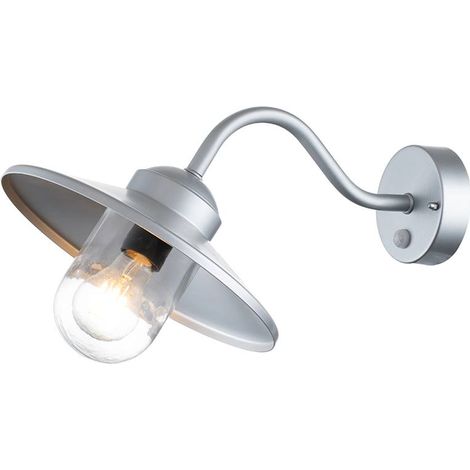 Lampada da parete lanterna da esterno lampada da esterno argento acciaio inox vetro trasparente lampada da balcone E27 (1/5)