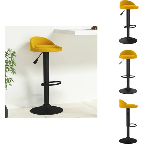 Tabouret de bar jaune velours - Tabouret De Bar - Tabourets De Bar - Chaise De Comptoir - Chaises De Comptoir (1/5)