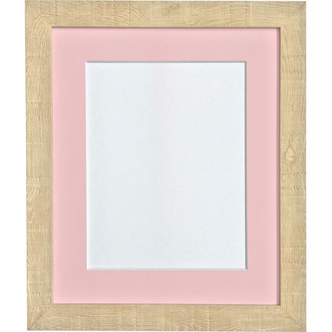 8 x 8 cm de Profondeur Grain Cadre Photo avec Passe-Partout pour 5 Rose x 12,7 cm, Marron Clair Taille (1/3)