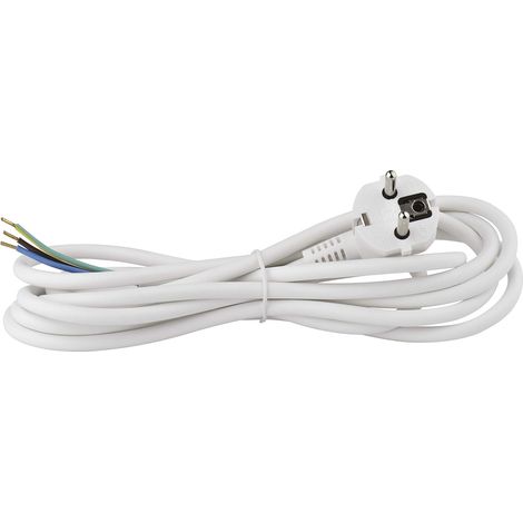 Câble de raccordement fer 3 m H05VV-F 3G plastique blanc 3 x 1,5 mm (1/5)