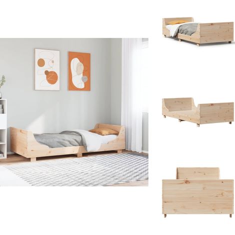 Cadre de lit sans matelas 75x190 cm bois de pin massif - Cadre De Lit - Lit En Bois - Lit Double - Meuble Chambre - Design Moderne (1/5)