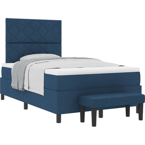 Maison Exclusive - Boxspringbett mit Kopfteil Blau 120 x 200 cm S