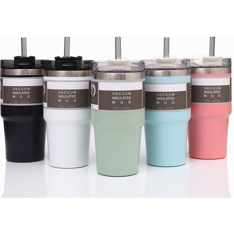 Gobelet isotherme en acier inoxydable 304 avec paille pour la maison (1/5)
