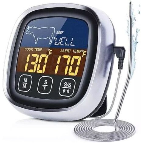 Thermomètre de cuisine numérique - Écran tactile - Sonde étanche en acier inoxydable (1/5)