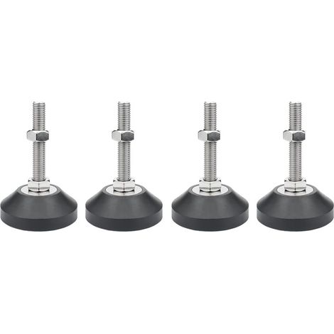 Pieds de nivellement pour meubles, 4 pcs M6 Pieds de réglage de la hauteur pour tables, chaises, canapés, établis, commodes, bancs, armoires(D40M6L100) (1/5)