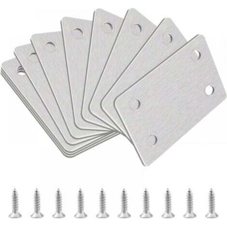 Flat corner reinforcement brackets, 10 pieces. Stainless steel straight support shelf bracket. Flat corner reinforcement brackets. Repair plate assembly.