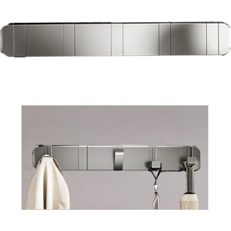 Porte Manteau Mural, Patère Murale Porte Serviettes, Crochets Rétractables, pour une Entrée, Chambre et Vestiaire (Gris) (1/5)
