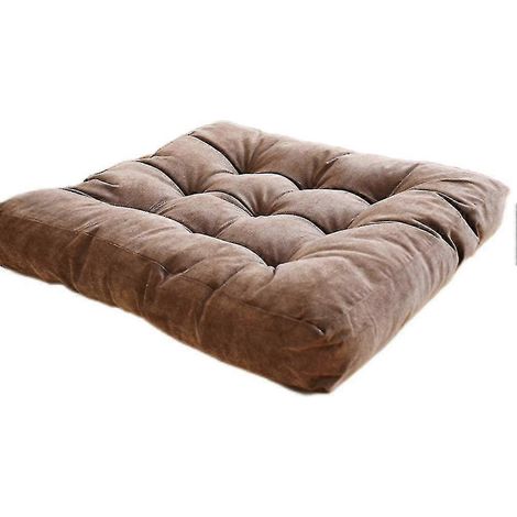 Coussin de sol carré de méditation pour s'asseoir au sol, épais et capitonné, idéal pour le yoga, le salon, le canapé, le balcon ou l'extérieur. (1/4)