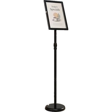 Werbeständer, höhenverstellbar, langlebiges Design, Schwarz (1/2)
