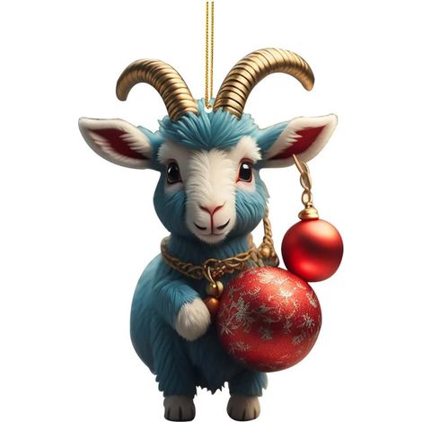Guirlande De Noël - Pendeloque Chèvre En Acrylique Pour Arbre De Noël - Décoration Intérieure Et Extérieure - Lot De 1