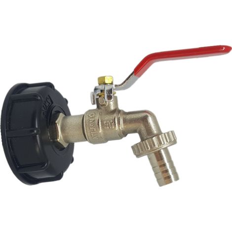 Robinet Pour Cuve De Récupération D Eau - Laiton S60x6 - Adaptateur Pour Cuve IBC - Filetage 60 Mm - 1 2 Pouces (1/5)