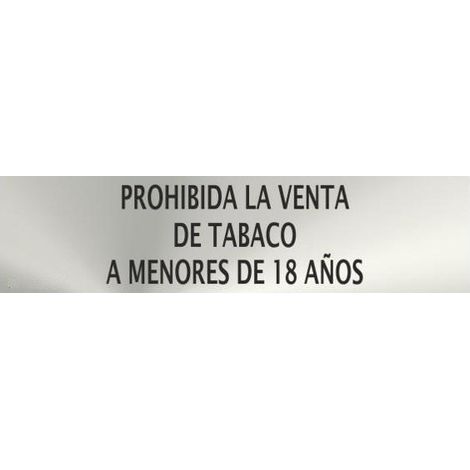Señal informativa de acero inoxidable Prohibida la Venta de Tabaco A Menores de 18 años de 0'8mm 50 x 200 mm SEKURECO (1/2)