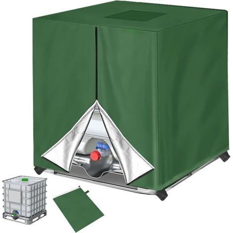 Bache pour Cuve 1000L IBC, Bâche Couverture Réservoir IBC, Anti-poussière Anti-UV Anti-Pluie, Housse de Réservoir IBC, Bâche de réservoir d'eau, IBC bache Protection (120x100x116 cm) (1/5)