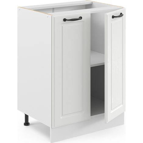 Mobiletto base cucina R-Line, Bianco casa di campagna, 60 cm senza piano di lavoro, Vicco