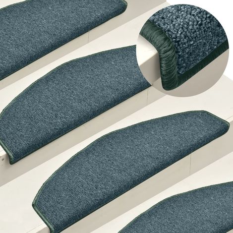 vidaXL Tappetini per scale 15 pz 65x24x4 cm Verde scuro Semicircolari Grandi (1/5)