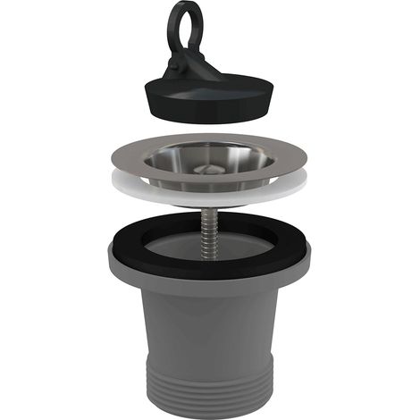 Vanne de vidange Alcadrain pour évier 6/4" avec grille en acier inoxydable DN70 ECO (1/2)