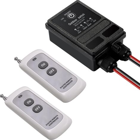 Telecommande 12v,IP65 Impermeabile Commutateur a Distance sans fil,DC 12V/24V/48V/72V RF Commutateur à Telecommande,40A relais avec 984ft de long rayon (1/5)