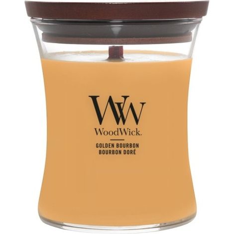 Vela Woodwick Golden Bourbon mecha madera larga duración (1/5)