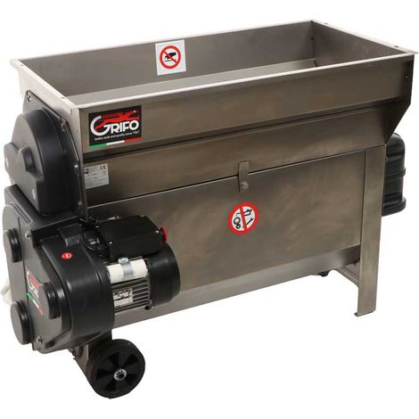 DIRASPATRICE INOX PIGIATRICE UVA APRIBILE CON VASCA E POMPA MOTORE DA 1800W GRIF (1/5)