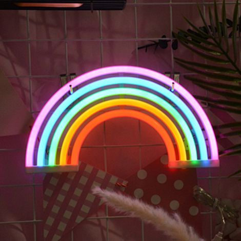 Enseigne néon LED coeur amoureux suspendue en plastique pour déco chambre et pièce (1/2)