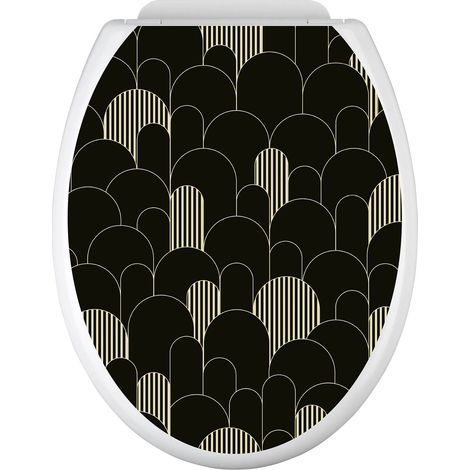 Stickers Abattant WC - Motif oriental - 35x43 cm - Adhésif BRILLANT (1/2)