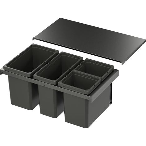 Vs Envi Flex Abfalltrennsystem KB 800mm Mülltrennsystem 1x22/2x10/1x16 Liter Lava (1/4)