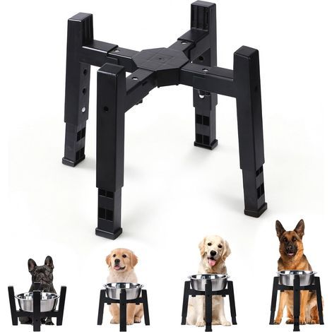 Support de gamelle pour chien réglable en hauteur et largeur [support uniquement] (1/5)