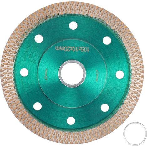 Disque Diamant 105mm pour Découpe Porcelaine & Granit - Scie Circulaire Céramique/Marbre - Lame Résistante Hausse Performance & Durabilité (Kit 1 Disque + 1 Cerclage)