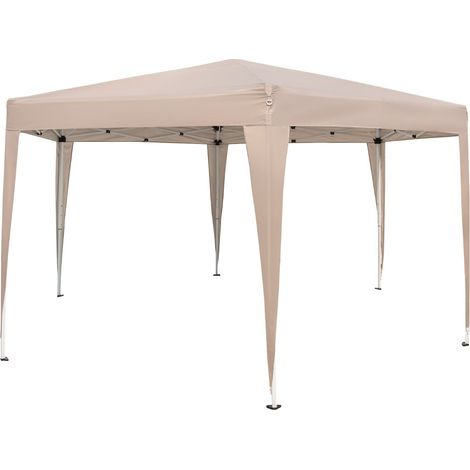 Tonnelle de jardin pop-up 400 x 348 cm pour 6 à 8 personnes avec structure stable design khaki