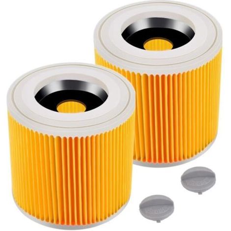 Lot de 2 filtres à cartouche pour Kärcher WD3 Premium, WD2, WD3, WD3P, MV2, MV3 - Filtre WD3 - Filtre de rechange pour aspirateur Kärcher 6.414-552.0/64145520,de (1/5)