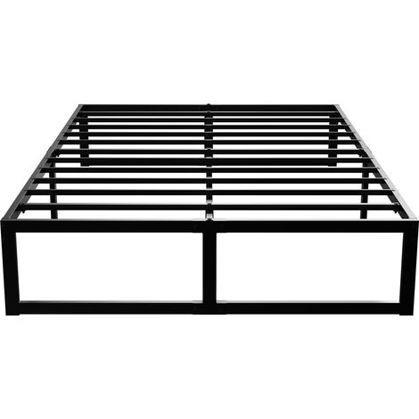 HOMCOM 4ft6 Double Bed Frame with Underbed Storage, Noise-Free, Black (1/5)