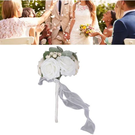 Bouquet de mariée, photographie en extérieur, bouquet artificiel, accessoires photo, fleurs, articles de mariage, bouquet de demoiselle d'honneur, style A (1/5)