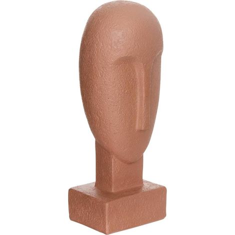 Statuette Déco Visage en Résine "Sien" 24cm Terracotta (1/2)