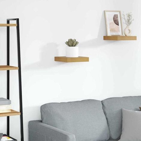 Étagère Murale Beige 23 x 23,5 x 3,8 cm - Étagère de Rangement Mural Compacte pour Salon, Chambre et Salle de Bain (1/5)