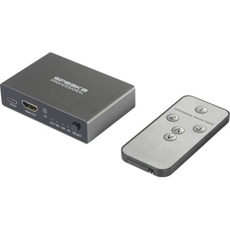 SpeaKa Professional SP-HDS-210 3 ports Switch HDMI UHD 8K @ 60 Hz, UHD 4K @ 120 Hz (1/4)