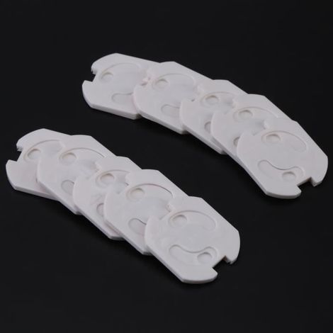 10Pcs Caches Prises pour enfant rotatif anti-chocs électriques - CUQUE - UE - Blanc - A partir de 6 mois (1/4)