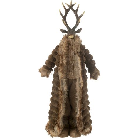 Cerf debout décoratif en textile brun - brun (1/2)