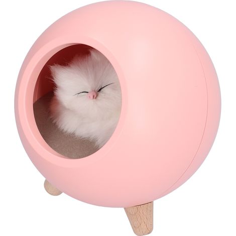 Lampe décorative pour chambre de fille, USB rechargeable, gradation sans palier, veilleuse pour animaux et chatons, modèle rose LJC-130, piles intégrées. (1/5)