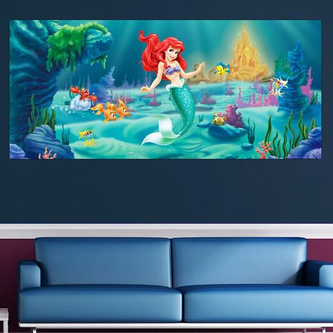Poster géant Ariel La Petite Sirene Princesse Disney intisse 202X90 CM (1/4)