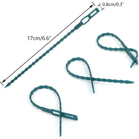 KINGLAKE 200 pièces17 cm Attaches Plantes réglables, Attaches de Tomate Arbre Flexibles, Liens de Jardinage pour Ligatures, Attache Tuteur Jardin en Plastique pour Le Soutien des Plantes (1/4)