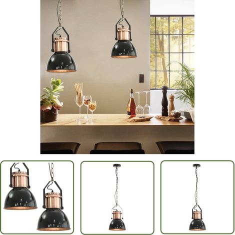Furniture Limited - Plafonniers 2 pcs Noir Rond E27 (1/5)