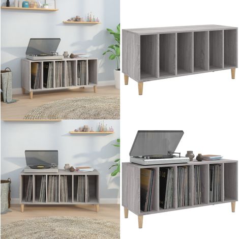 Armoire à disques sonoma gris 100x38x48 cm bois d'ingénierie - Meuble Vinyle - Étagère Disque - Rangement Musique - Bibliothèque Audiophile - Support Tournibox - Home & Living (1/5)
