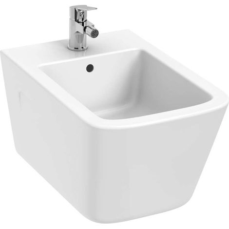 Jika Pure Style - Wandbidet, mit Überlauf, mit Hahnloch, weiß H8304220003021 (1/2)