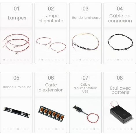 Câble d'alimentation USB (50 cm) pour éclairage DIY Lego/MOC, câble d'alimentation USB pour Lego et Autres Briques de Grandes Marques (1/5)