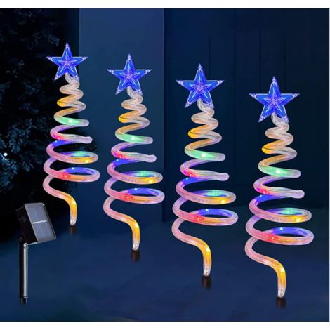 Sapin de Noël artificiel solaire, décoration extérieure de Noël, guirlande lumineuse LED solaire pour jardin et terrasse, arbre lumineux décoratif de Noël extérieur (1/3)