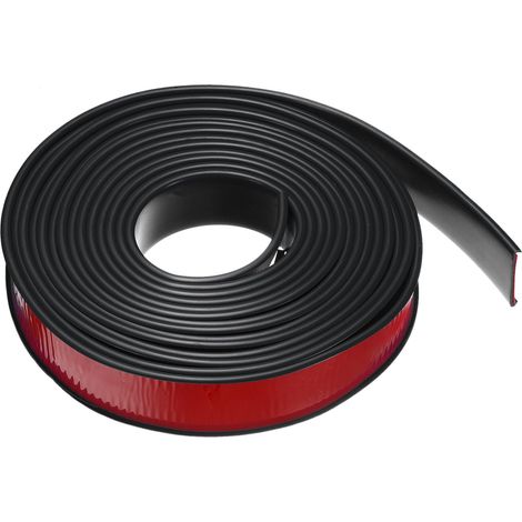 Bord en Forme de U 101/64" x 19.7ft (40mm x 6M) Auto-Adhésif TPE, Ruban de Placage Flexible, Bande de Protection Souple pour Meubles, Armoires, Tables, Réparation, Noir (1/5)