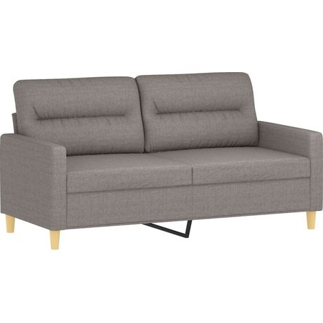 Divano a 2 Posti Tortora 140 cm in Tessuto vidaXL 677093 (1/5)