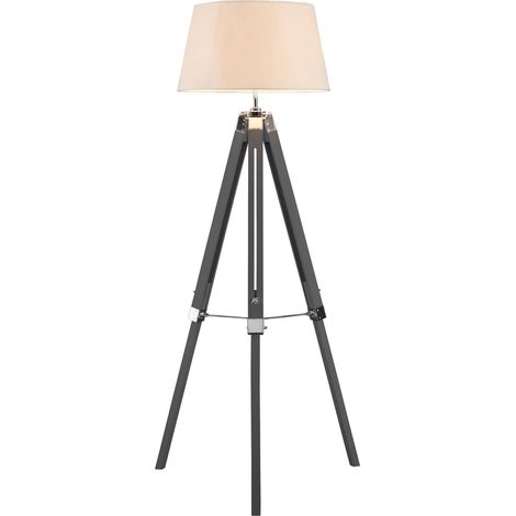 Premier Housewares Floor Lamp Contemporary Floor Lamps For Living Room Reading Light With Tripod Base Grey Metal Standing Lamp 48 x 48 x 144 (1/4)